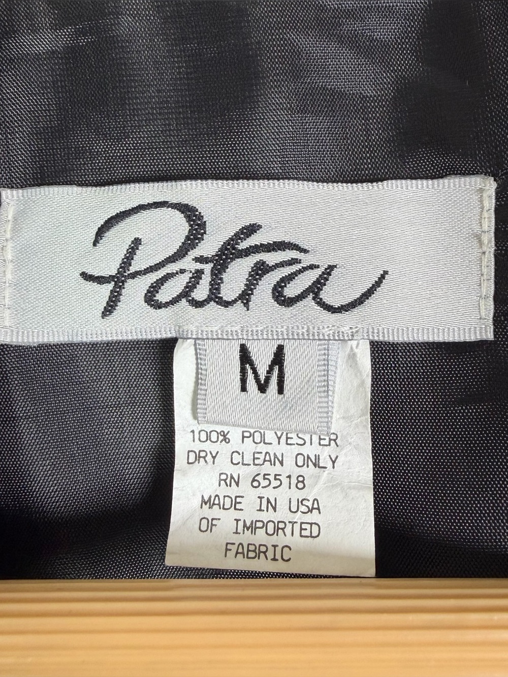 Patra Womens Sz M Black Satin Trench Coat Belted Duster 80s 90s Made USA Vintage - Picture 6 of 7